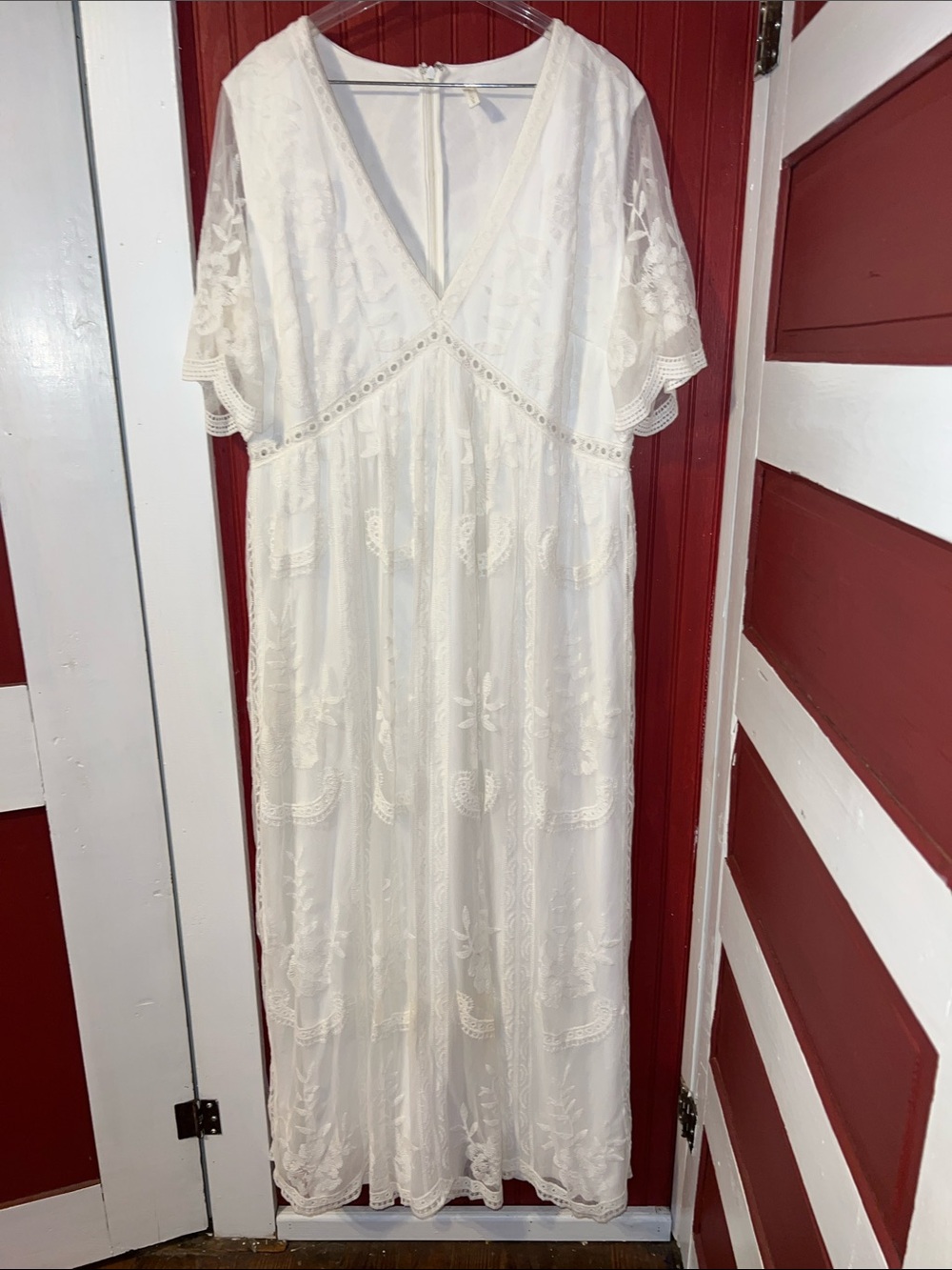 Pinkblush Cream Lace Maternity Maxi Dress - Picture 3 of 9